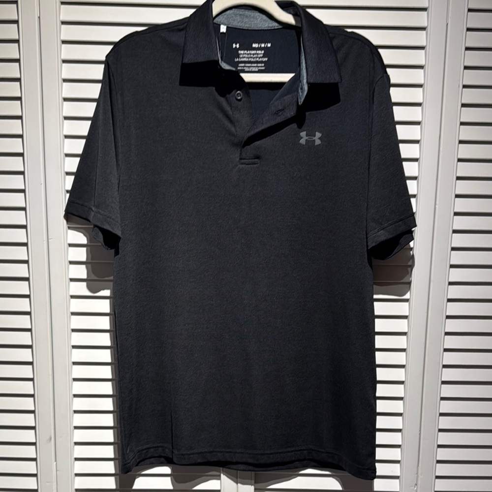 😎NWT Under Armour Black Polo Shirt size M😎